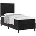 Pat cu arcuri cu saltea cu headboard Negru 90 x 190 cm țesătură - WALTI WALTI