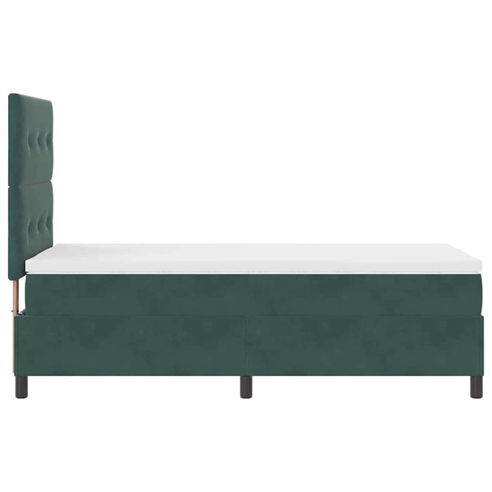 Pat cu arcuri cu saltea Verde închis 90 x 200 cm țesătură - WALTI WALTI