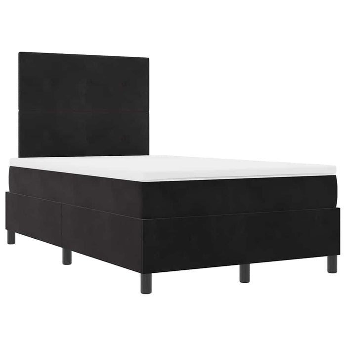 Pat cu arcuri cu saltea Negru 120 x 200 cm țesătură - WALTI WALTI