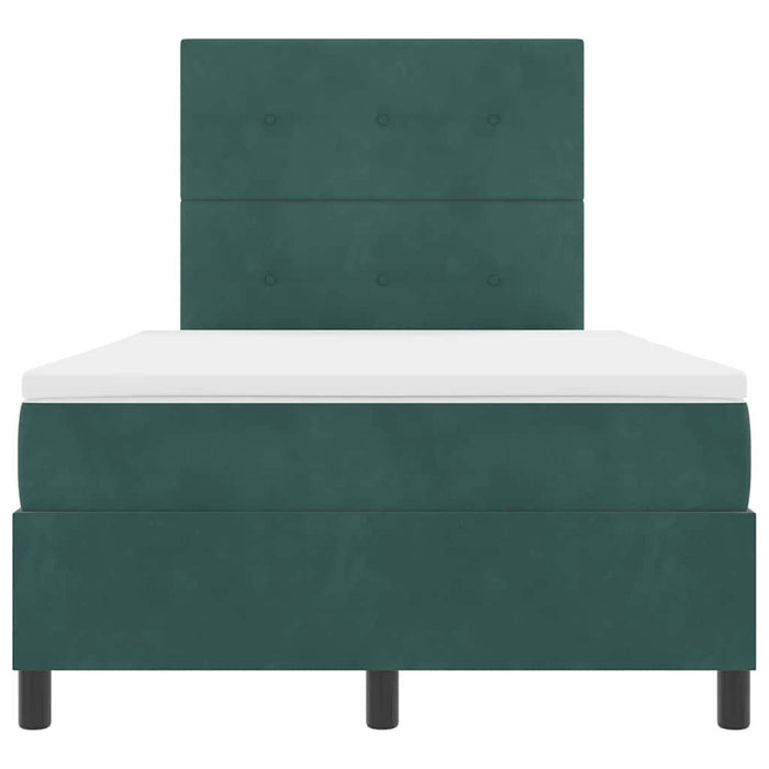 Pat cu arcuri cu saltea Verde închis 120 x 200 cm țesătură - WALTI WALTI