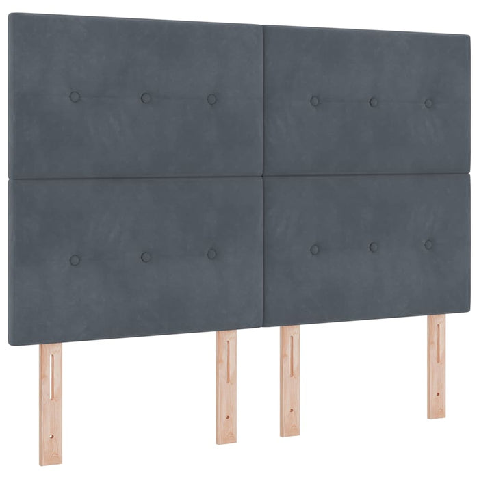 Pat cu arcuri cu saltea Gri închis 140 x 190 cm țesătură - WALTI WALTI