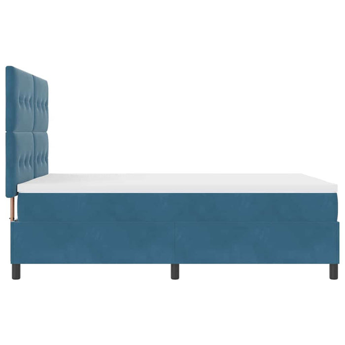 Pat cu arcuri cu saltea Albastru închis 140 x 190 cm țesătură - WALTI WALTI