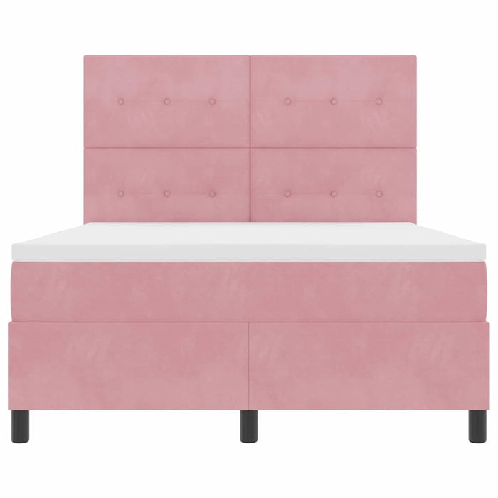 Pat cu arcuri cu saltea cu headboard Roz 140 x 200 cm țesătură - WALTI WALTI