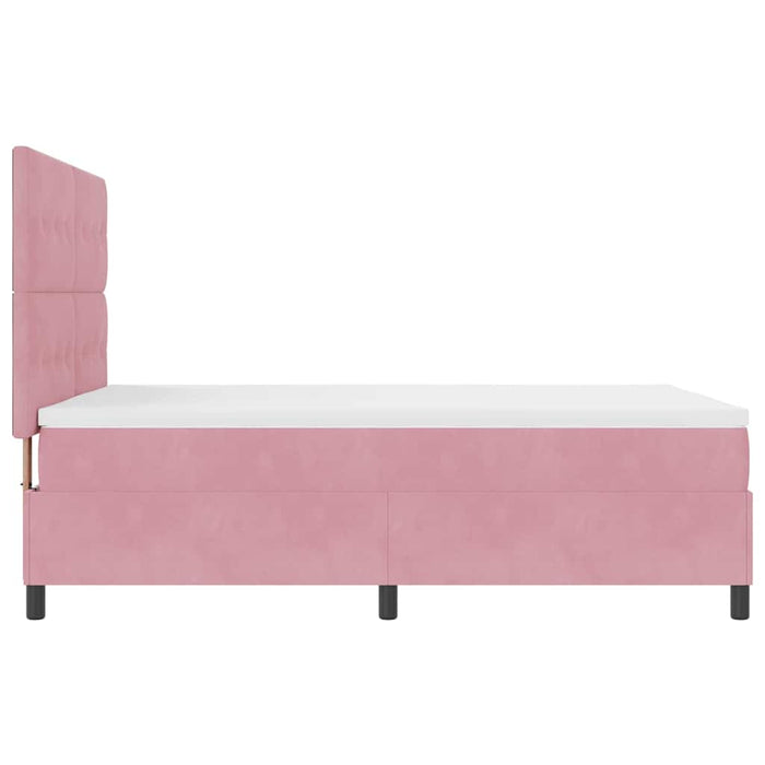 Pat cu arcuri cu saltea cu headboard Roz 140 x 200 cm țesătură - WALTI WALTI