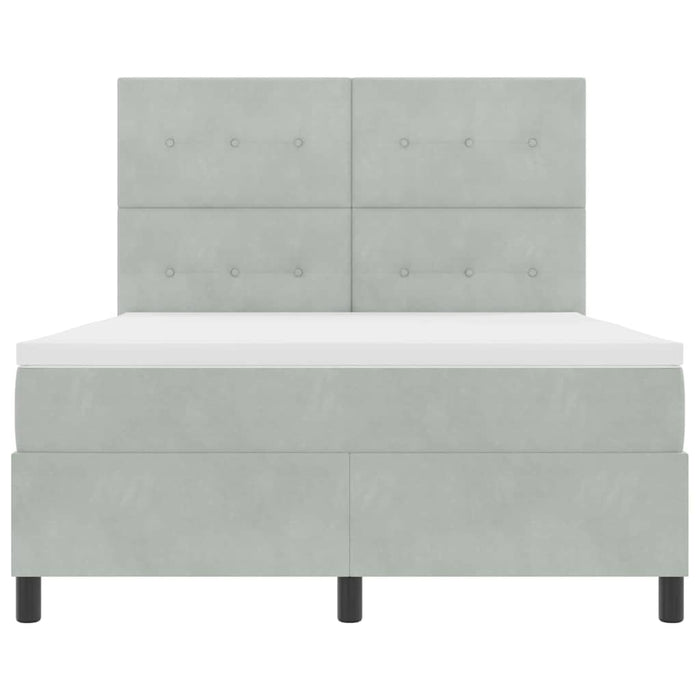 Pat cu arcuri cu saltea Gri deschis 160 x 200 cm țesătură - WALTI WALTI