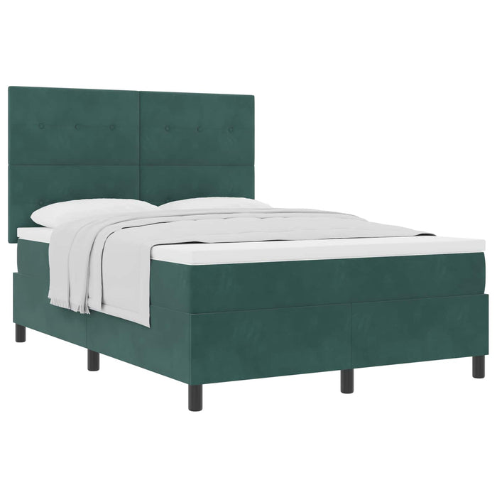 Pat cu arcuri cu headboard Verde închis 160 x 200 cm Catifea - WALTI WALTI