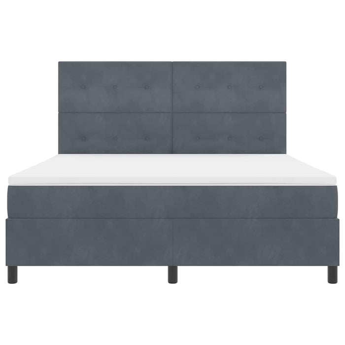 Pat cu arcuri cu saltea Gri închis 180 x 200 cm țesătură - WALTI WALTI