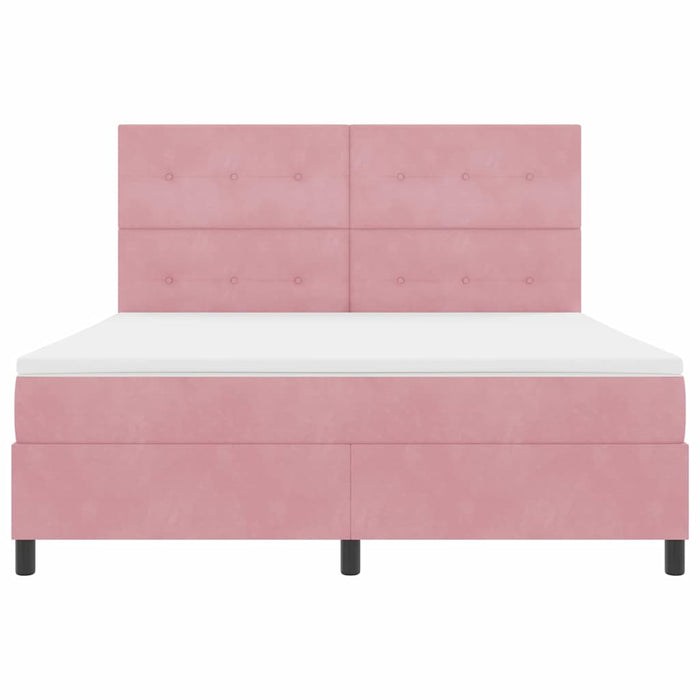 Pat cu arcuri cu saltea cu headboard Roz 180 x 200 cm țesătură - WALTI WALTI