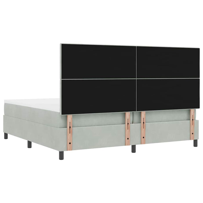 Pat cu arcuri cu saltea Gri deschis 200 x 200 cm țesătură - WALTI WALTI