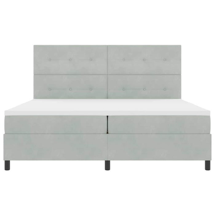 Pat cu arcuri cu saltea Gri deschis 200 x 200 cm țesătură - WALTI WALTI