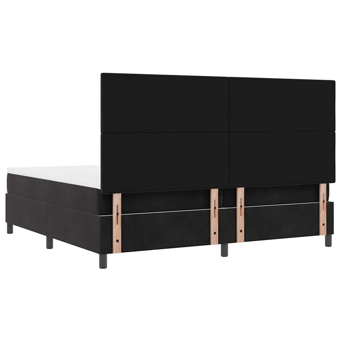 Pat cu arcuri cu saltea Negru 200 x 200 cm țesătură - WALTI WALTI