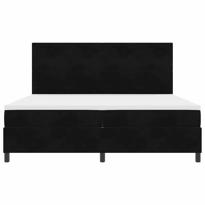 Pat cu arcuri cu saltea Negru 200 x 200 cm țesătură - WALTI WALTI