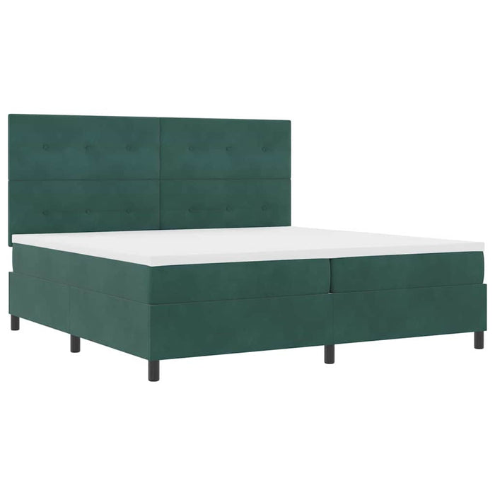 Pat cu arcuri cu saltea Verde închis 200 x 200 cm țesătură - WALTI WALTI