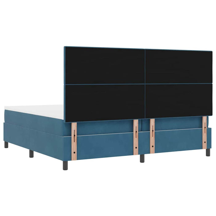 Pat cu arcuri cu saltea Albastru închis 200 x 200 cm țesătură - WALTI WALTI