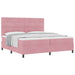 Pat cu arcuri cu saltea cu headboard Roz 200 x 200 cm țesătură - WALTI WALTI
