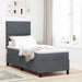 Pat cu arcuri cu headboard Gri închis 80 x 200 cm Catifea - WALTI WALTI
