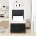 Pat cu arcuri cu headboard Negru 80 x 200 cm Catifea - WALTI WALTI