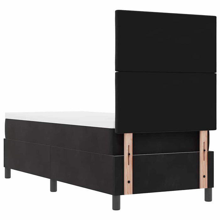 Pat cu arcuri cu headboard Negru 80 x 200 cm Catifea - WALTI WALTI