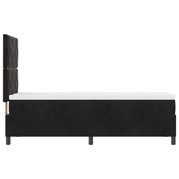 Pat cu arcuri cu headboard Negru 80 x 200 cm Catifea - WALTI WALTI