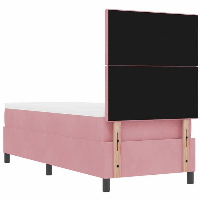 Pat cu arcuri cu saltea cu headboard Roz 80 x 200 cm țesătură - WALTI WALTI