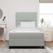Pat cu arcuri cu headboard Gri deschis 120 x 190 cm Catifea - WALTI WALTI