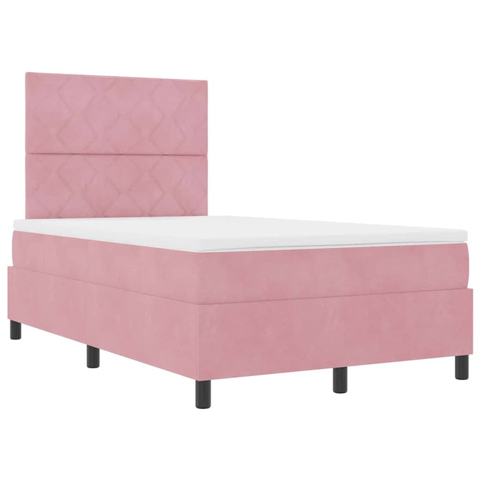 Pat cu arcuri cu headboard Roz 120 x 190 cm Catifea - WALTI WALTI