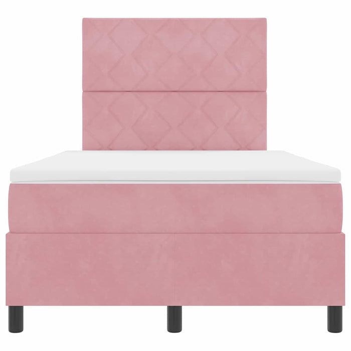 Pat cu arcuri cu headboard Roz 120 x 190 cm Catifea - WALTI WALTI