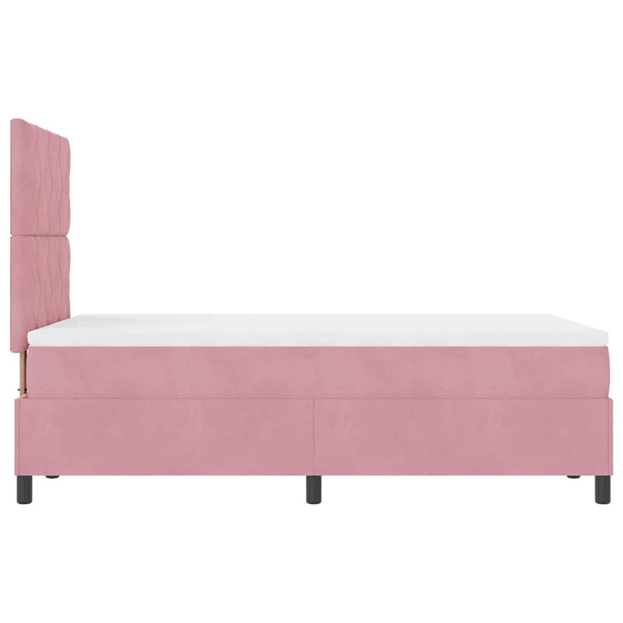 Pat cu arcuri cu headboard Roz 120 x 190 cm Catifea - WALTI WALTI