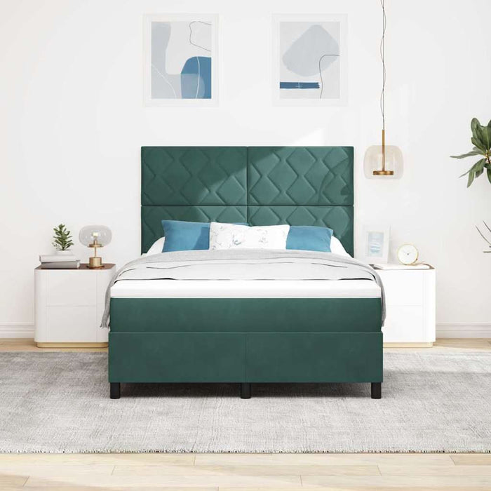 Pat cu arcuri cu saltea Verde închis 140 x 190 cm țesătură - WALTI WALTI