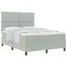 Pat cu arcuri cu headboard Gri deschis 160 x 200 cm Catifea - WALTI WALTI
