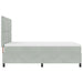 Pat cu arcuri cu headboard Gri deschis 160 x 200 cm Catifea - WALTI WALTI
