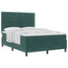 Pat cu arcuri cu headboard Verde închis 160 x 200 cm Catifea - WALTI WALTI