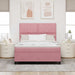 Pat cu arcuri cu headboard Roz 160 x 200 cm Catifea - WALTI WALTI