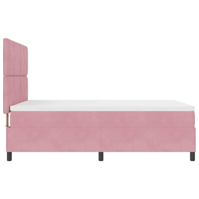 Pat cu arcuri cu headboard Roz 160 x 200 cm Catifea - WALTI WALTI