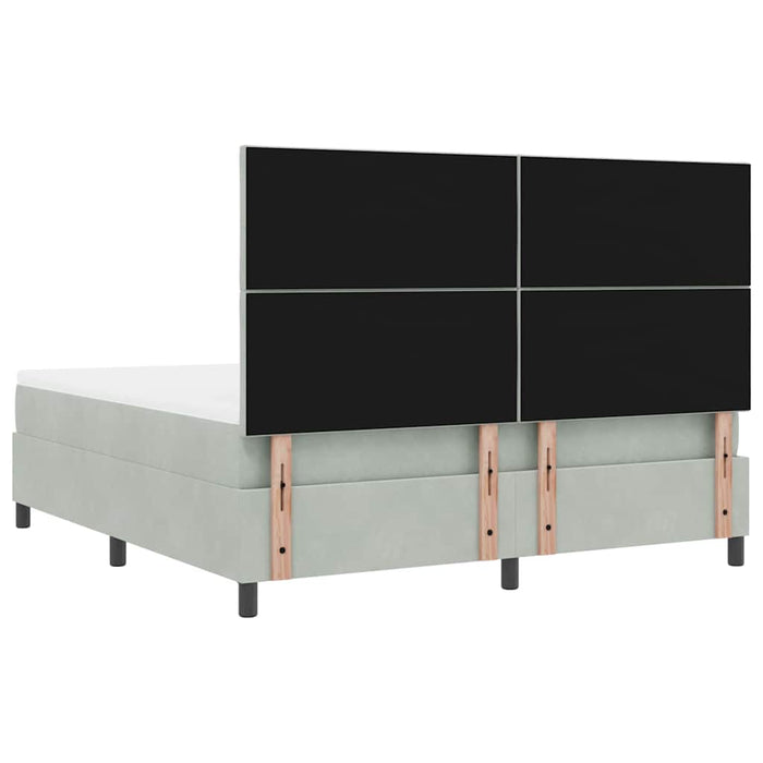 Pat cu arcuri cu saltea Gri deschis 180 x 200 cm țesătură - WALTI WALTI