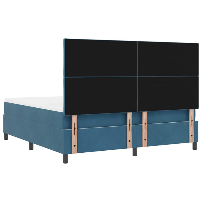 Pat cu arcuri cu saltea Albastru închis 180 x 200 cm țesătură - WALTI WALTI