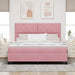 Pat cu arcuri cu headboard Roz 180 x 200 cm Catifea - WALTI WALTI