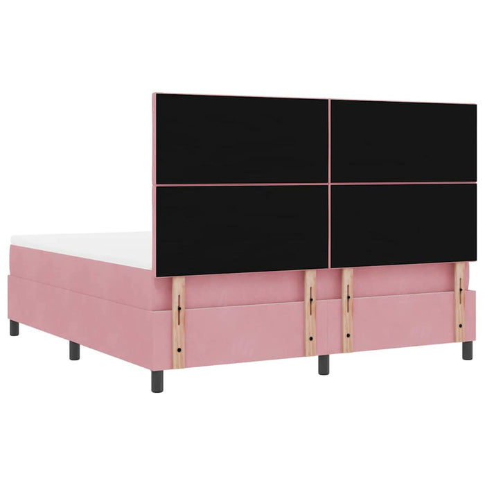 Pat cu arcuri cu headboard Roz 180 x 200 cm Catifea - WALTI WALTI