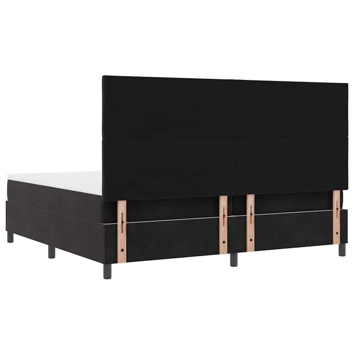 Pat cu arcuri cu headboard Negru 200 x 200 cm Catifea WALTI