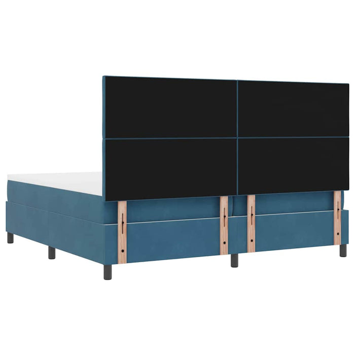 Pat cu arcuri cu saltea Albastru închis 200 x 200 cm țesătură - WALTI WALTI