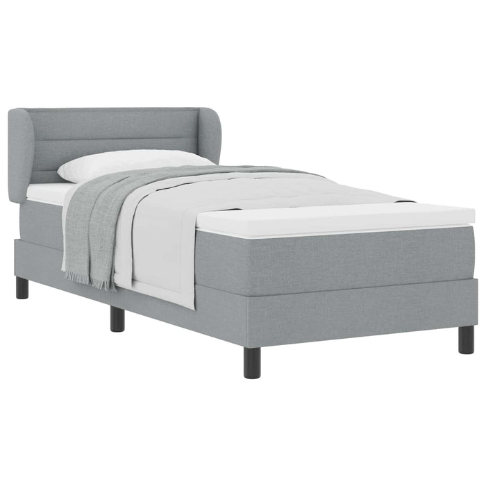 Pat cu arcuri cu saltea Gri deschis 80 x 200 cm țesătură - WALTI WALTI
