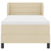 Pat cu arcuri cu saltea cu headboard Crem 80 x 200 cm țesătură - WALTI WALTI