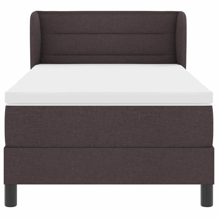 Pat cu arcuri cu saltea Maro închis 90 x 190 cm țesătură - WALTI WALTI
