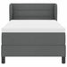 Pat cu arcuri cu headboard Gri închis 100 x 200 cm țesătură - WALTI WALTI