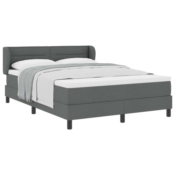 Pat cu arcuri cu saltea Gri închis 140 x 200 cm țesătură - WALTI WALTI