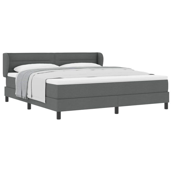 Pat cu arcuri cu saltea Gri închis 180 x 200 cm țesătură - WALTI WALTI