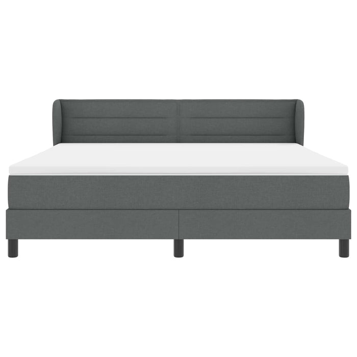 Pat cu arcuri cu saltea Gri închis 180 x 200 cm țesătură - WALTI WALTI