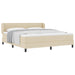 Pat cu arcuri cu saltea cu headboard Crem 180 x 200 cm țesătură - WALTI WALTI