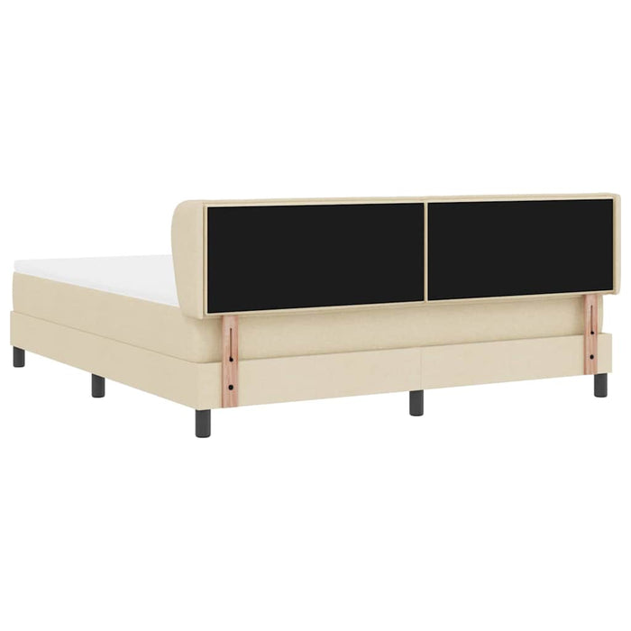 Pat cu arcuri cu saltea cu headboard Crem 180 x 200 cm țesătură - WALTI WALTI