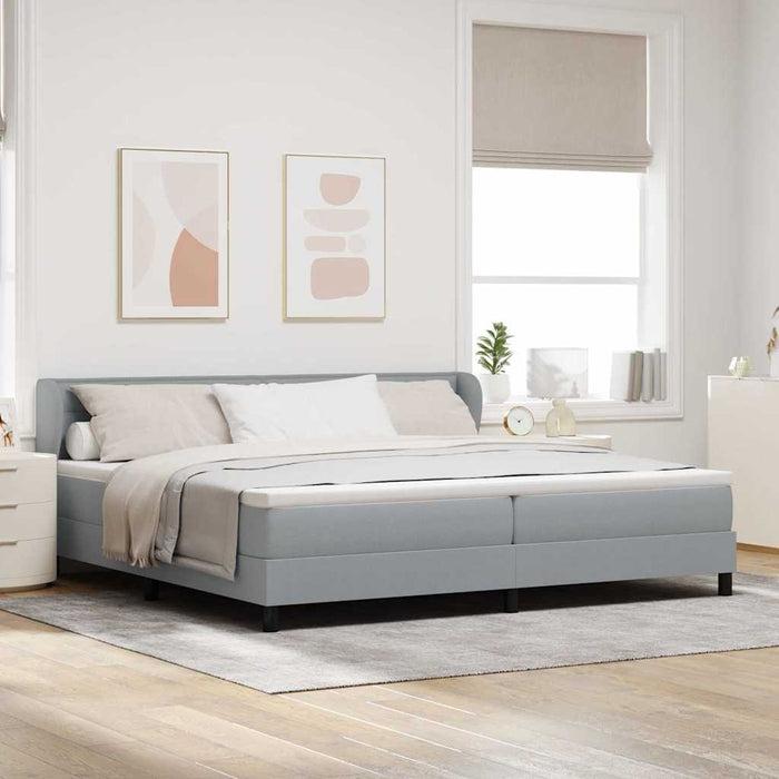 Pat cu arcuri cu saltea Gri deschis 200 x 200 cm țesătură - WALTI WALTI